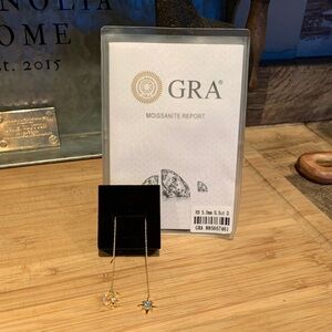 Moon & Star Moissanite threader earrings